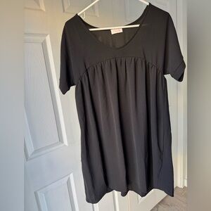 Pink Lily Black Dress with Pockets